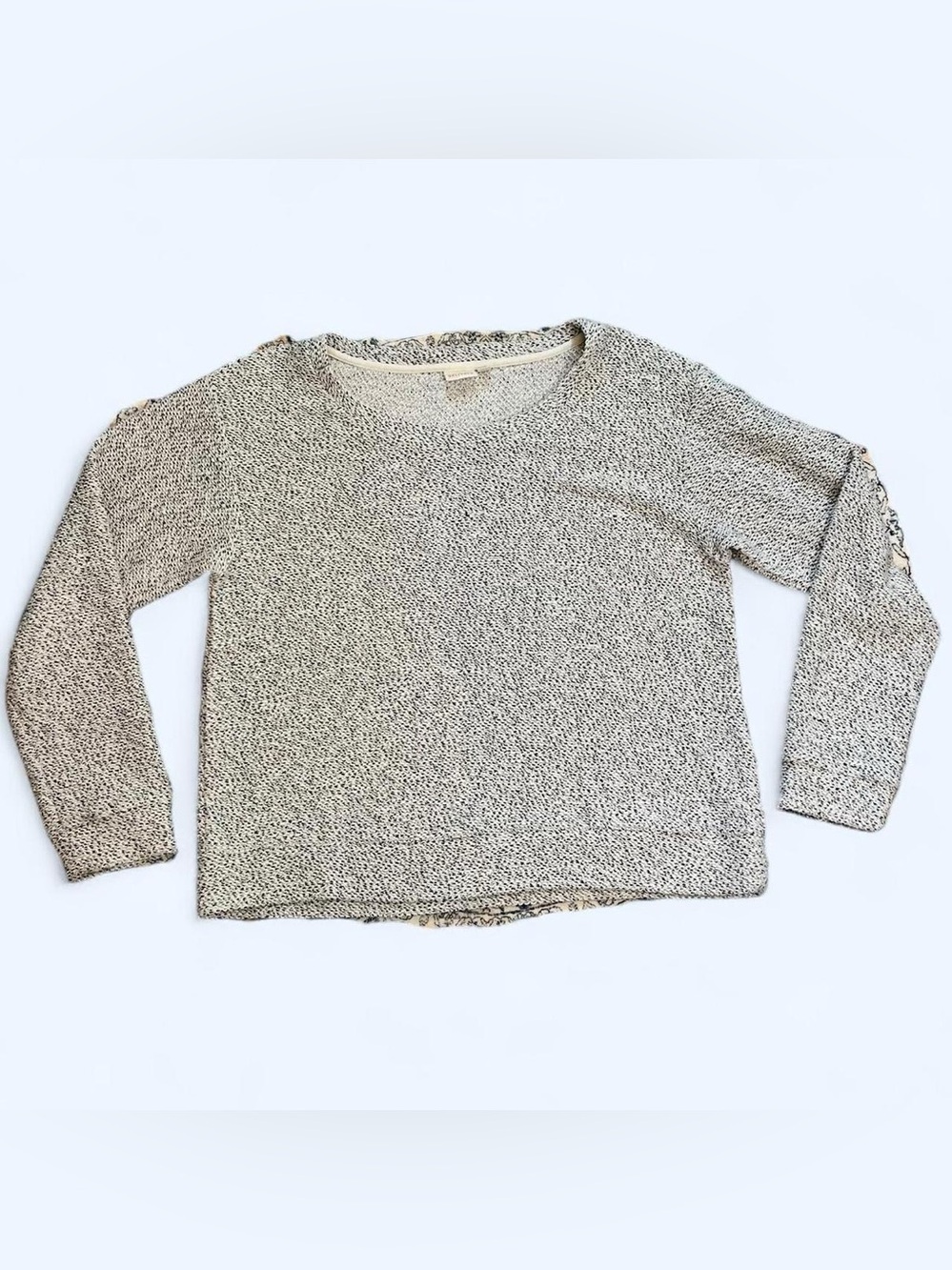 Ace Delivery Nordstrom Medium Black White Knit Crew Neck Preppy Cotton Sweater